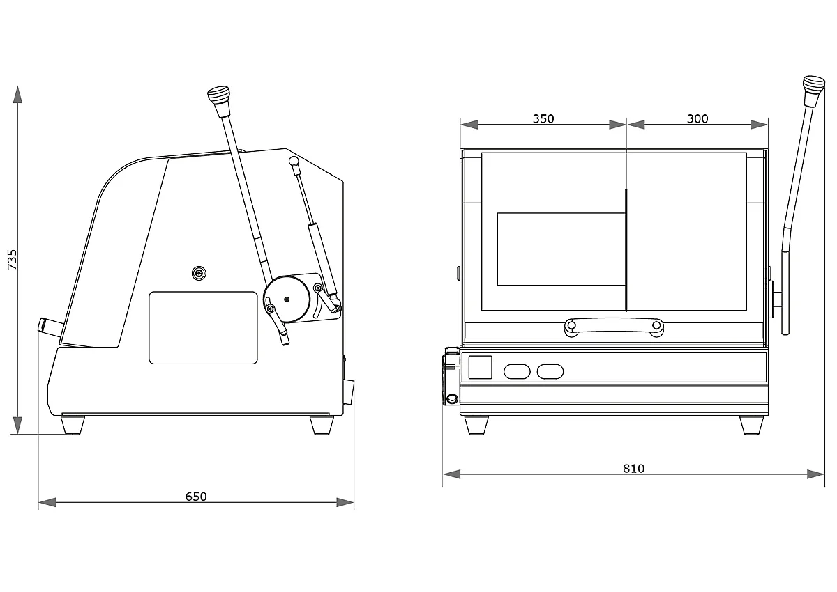 QATM QCUT 250 M dimensions and footprint drawing