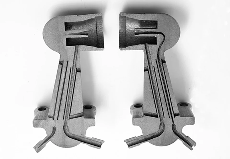 Inconel 718 aviation fuel nozzle with internal cooling channels printed on the Farsoon FS200M-2