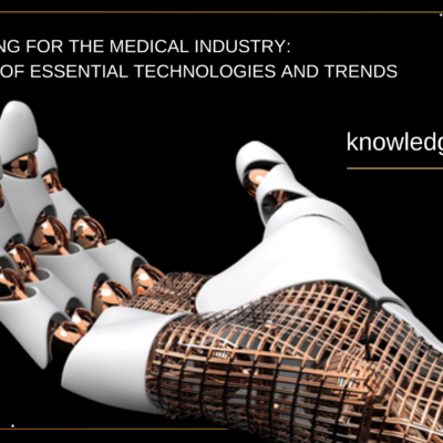 3D Printing for the Medical Industry: A Review of Essential Technologies and Trends banner with robotic hand