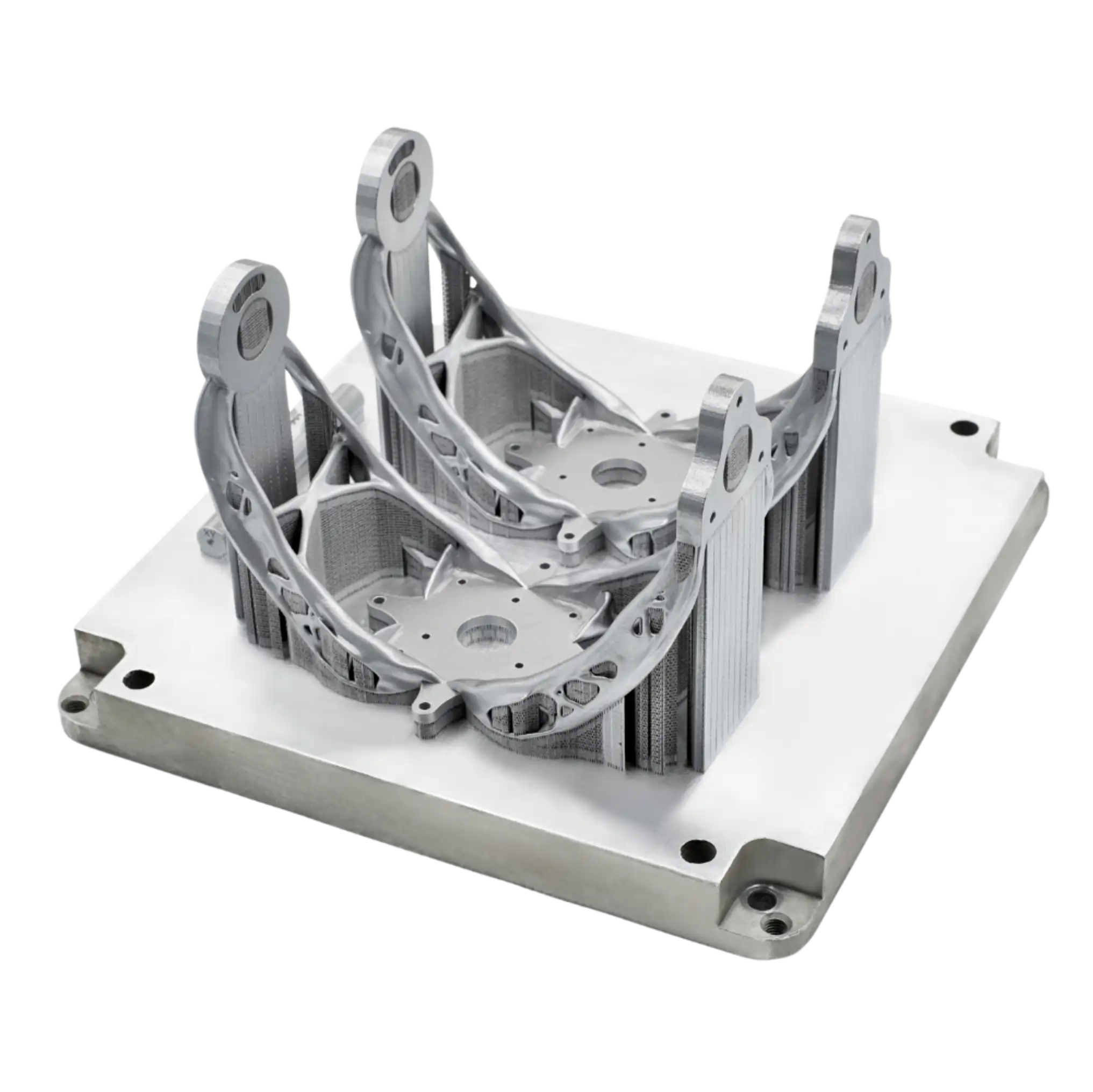 3D Printed part on metal build plate from AlSi10Mg Aluminum Alloy Additive Plus