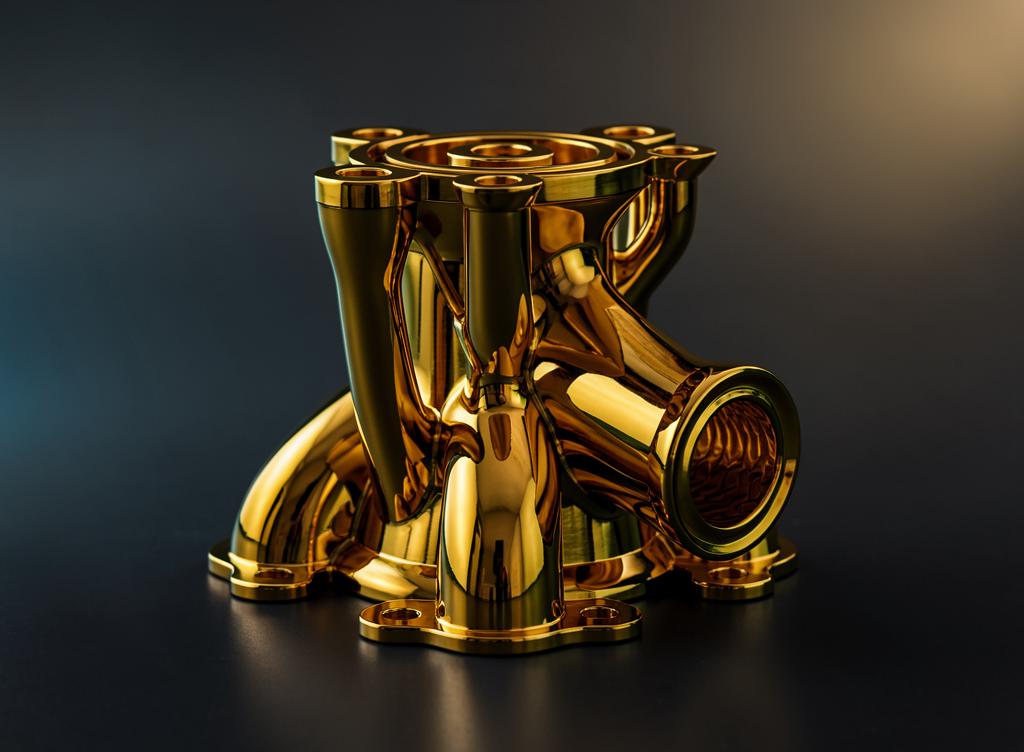 SLA resin part electroplated with a mirror chrome metallic surface