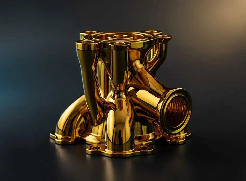 SLA resin part electroplated with a mirror chrome metallic surface