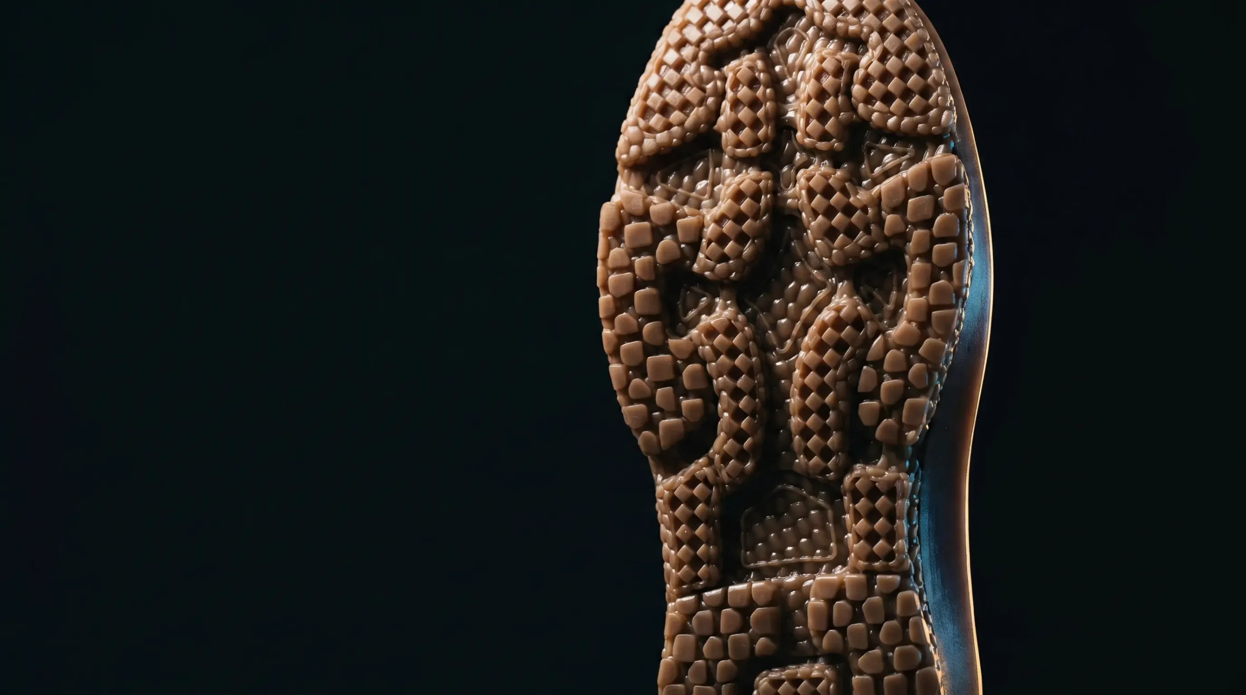 Brown fine-detail SLA resin part with crisp surface detail