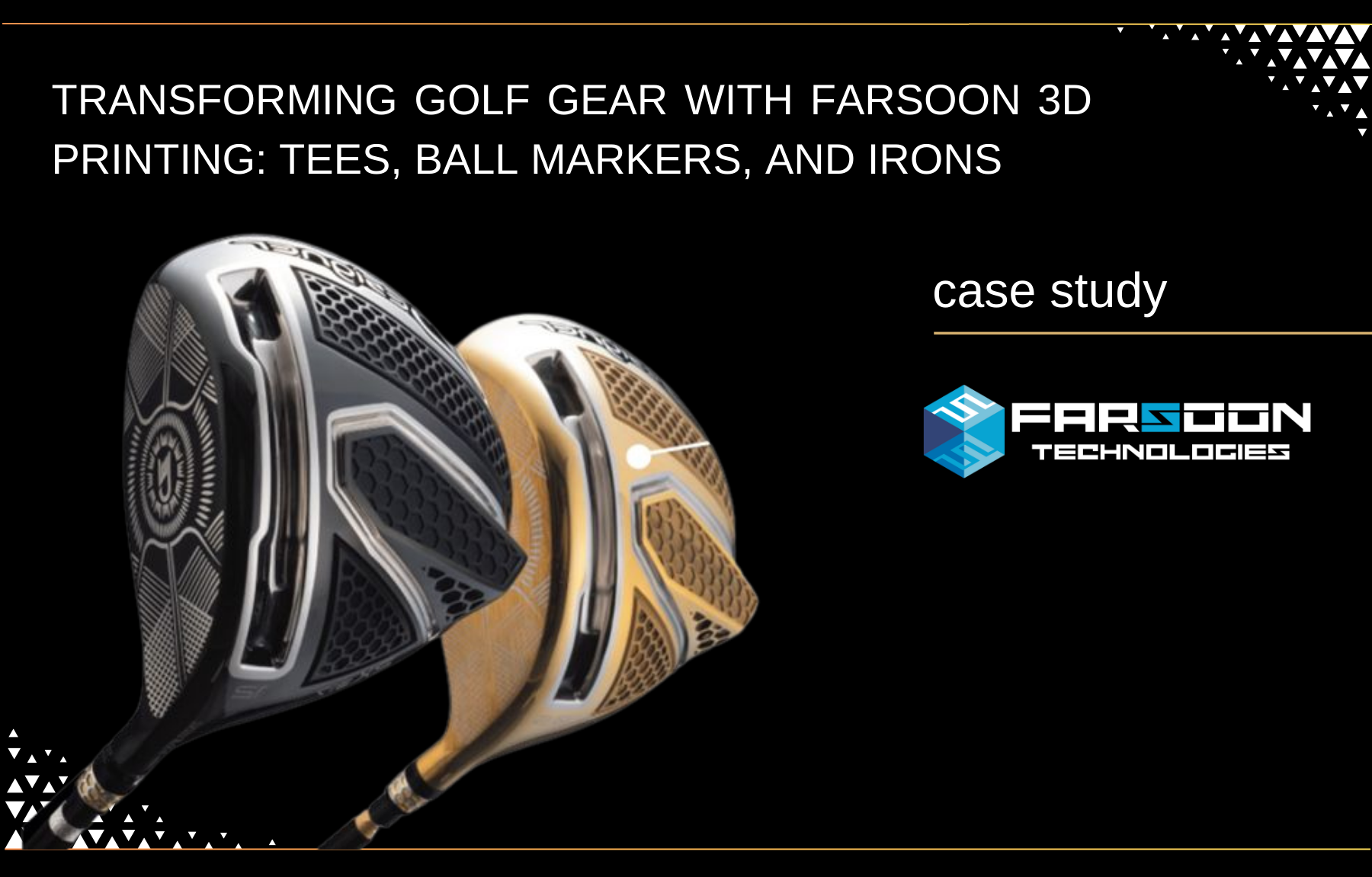 Banner 3D printed golf club, tees, and ball markers produced with Farsoon additive manufacturing technology