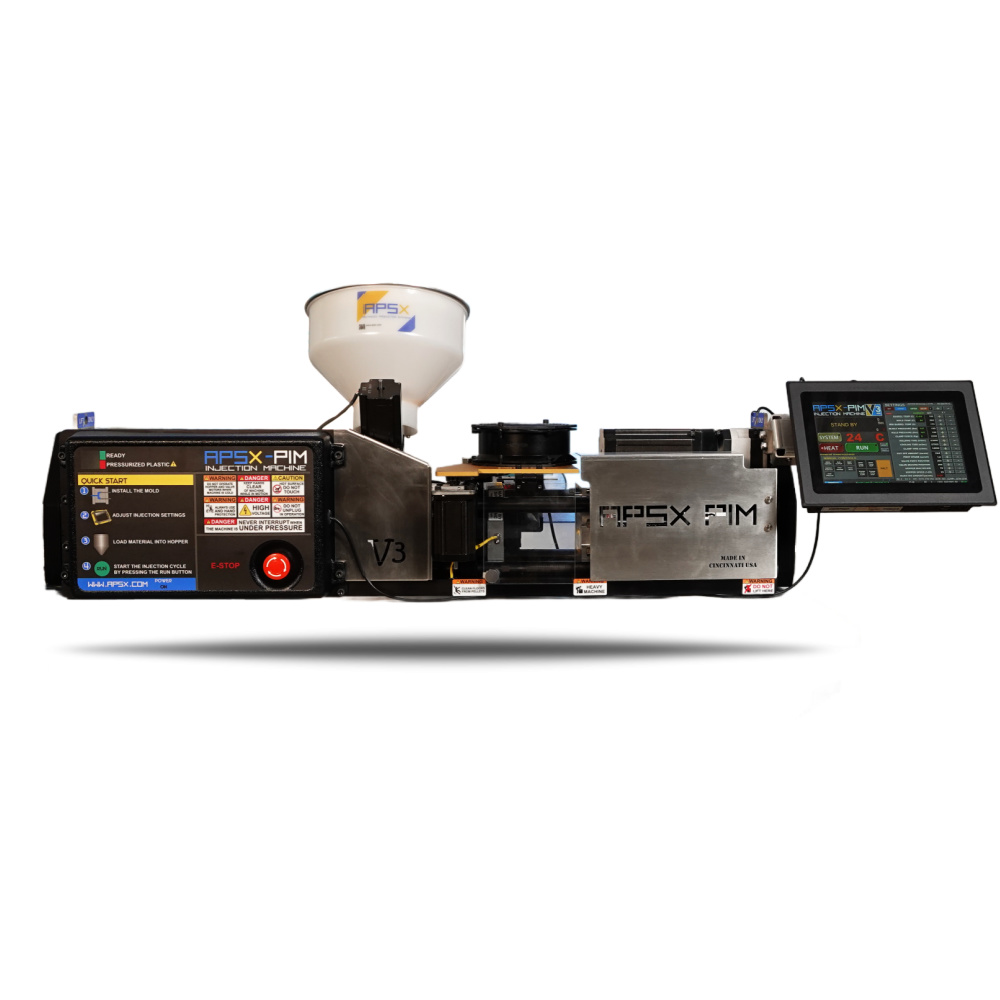 APSX-PIM V3 Desktop Injection Molding Machine – 5-Ton Clamp | 30 cc Shot | Engineering Resins