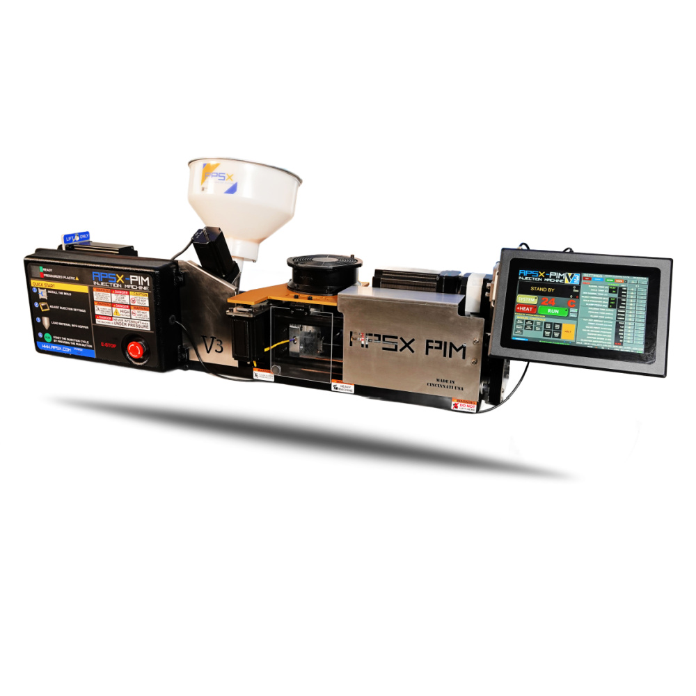 APSX-PIM V3 Desktop Injection Molding Machine – 5-Ton Clamp | 30 cc Shot | Engineering Resins