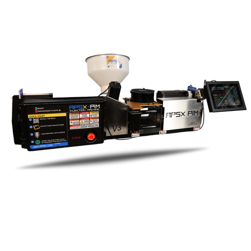 APSX-PIM V3 Desktop Injection Molding Machine – 5-Ton Clamp | 30 cc Shot | Engineering Resins