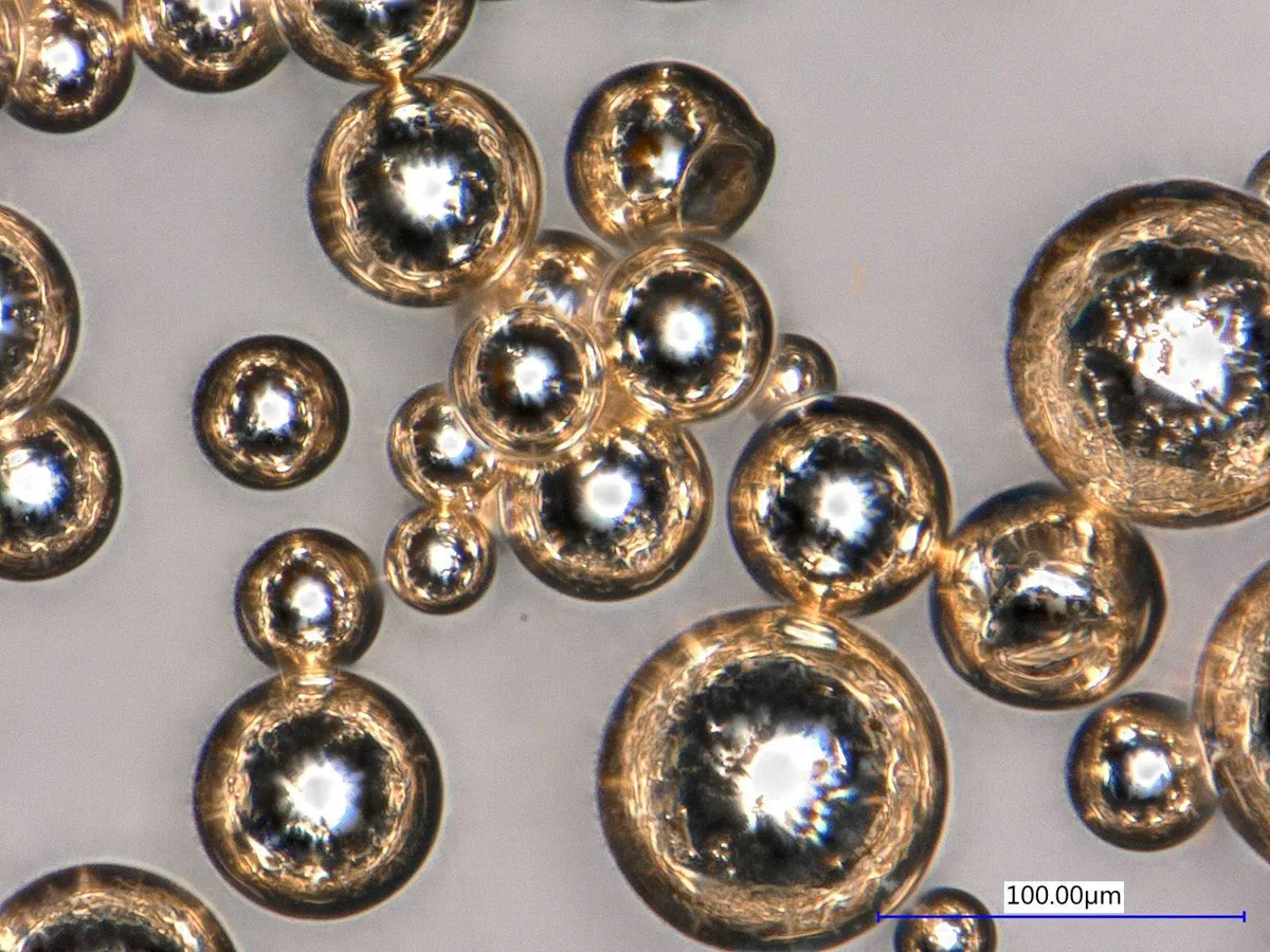Gold powder atomized with the ATO Induction Melting System