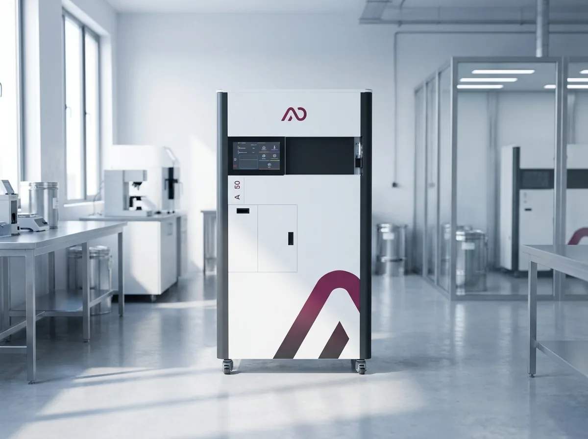 AO Metal A50 LPBF metal 3D printer in an additive-manufacturing lab