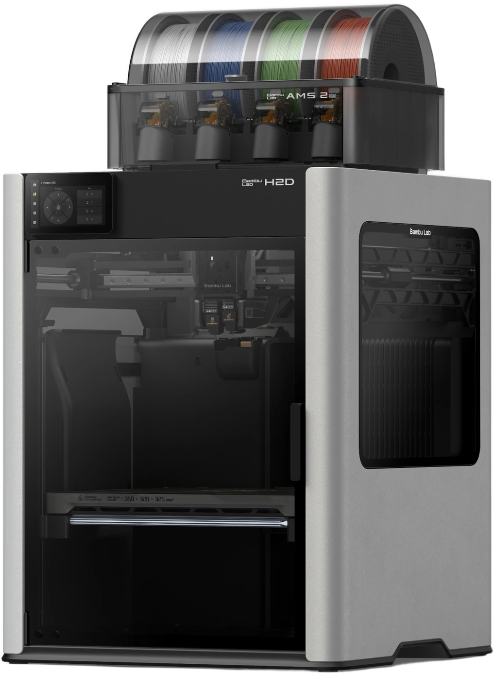 Bambu Lab H2D Dual-Nozzle FDM 3D Printer – Multi-Material AMS 2 Pro | 350×320×325 mm