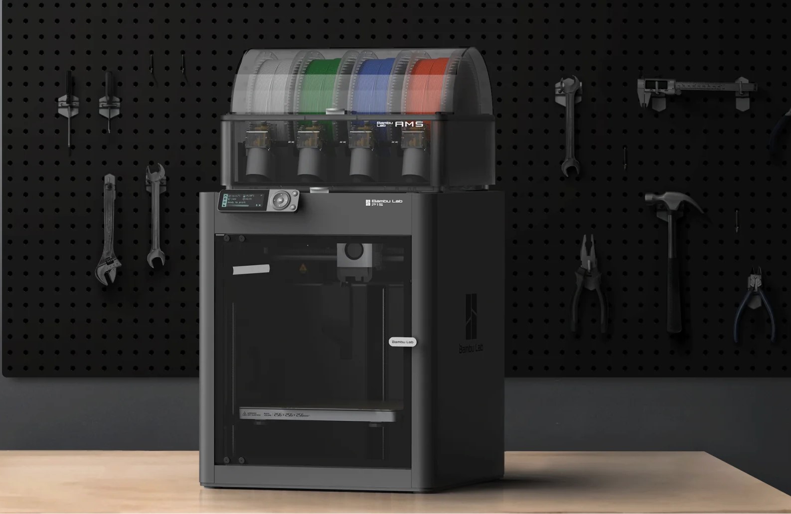 Bambu Lab P1S Combo 3D printer on the table