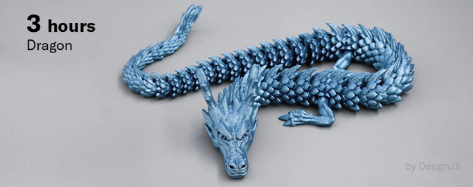 3D printed dragon on Bambu Lab X1-Carbon Combo