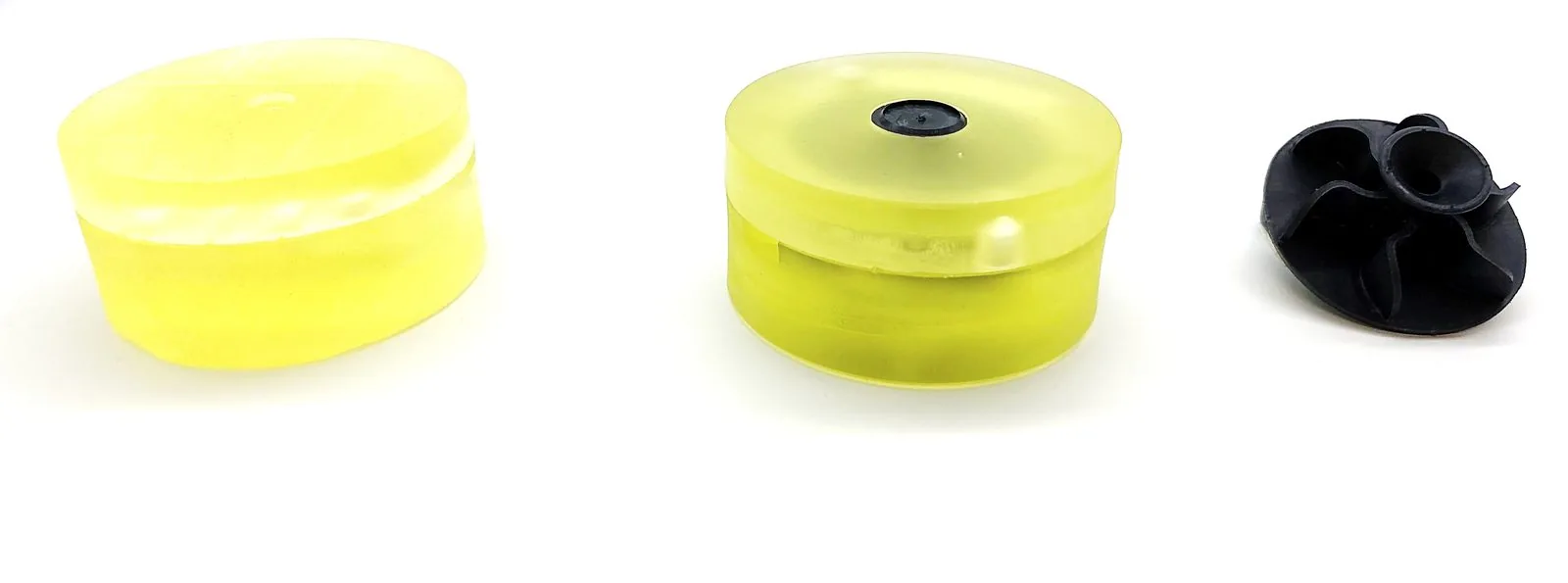 Cubic Ink Mold 400 VP printed mold beside the water-released molded part
