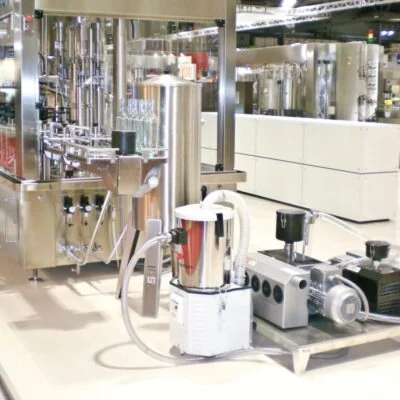 Delfin DBF industrial dust and chip collector integrated on a production line