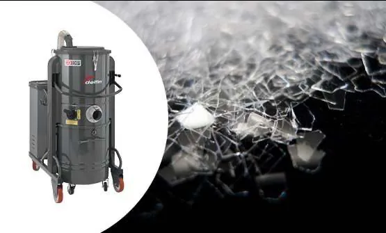 Delfin heavy-duty industrial vacuum recovering metal in a plant