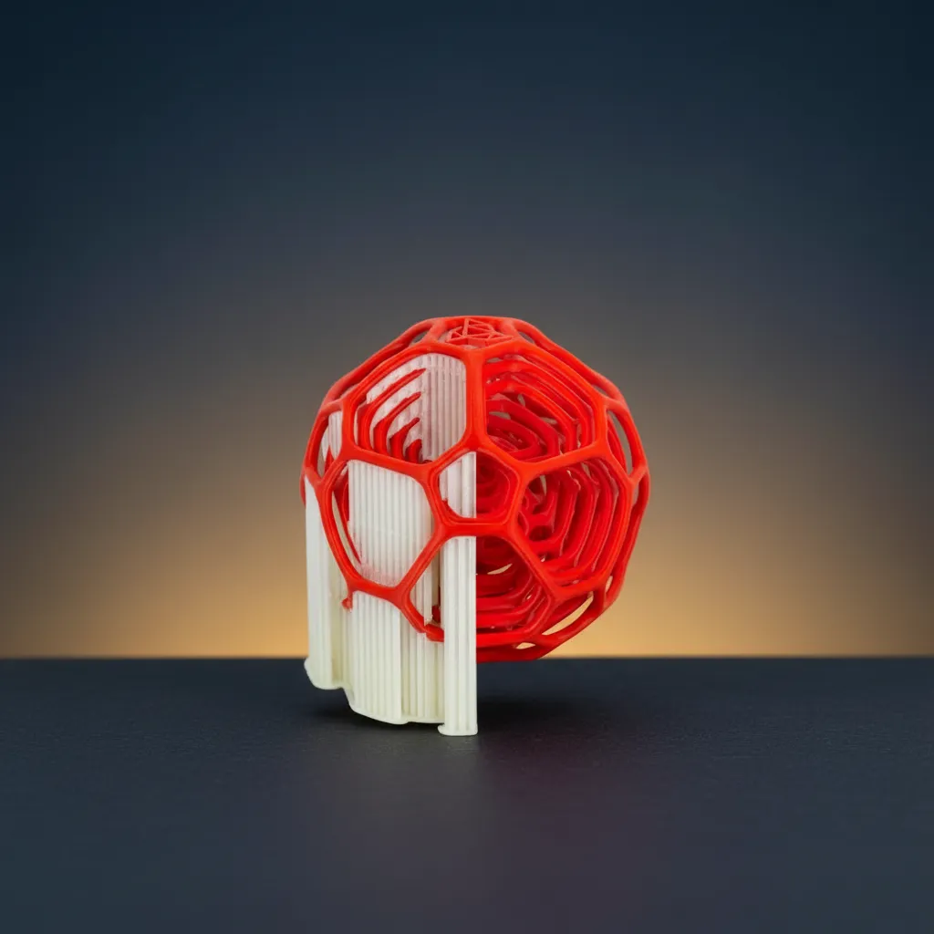As-printed FDM thermoplastic part, supports removed