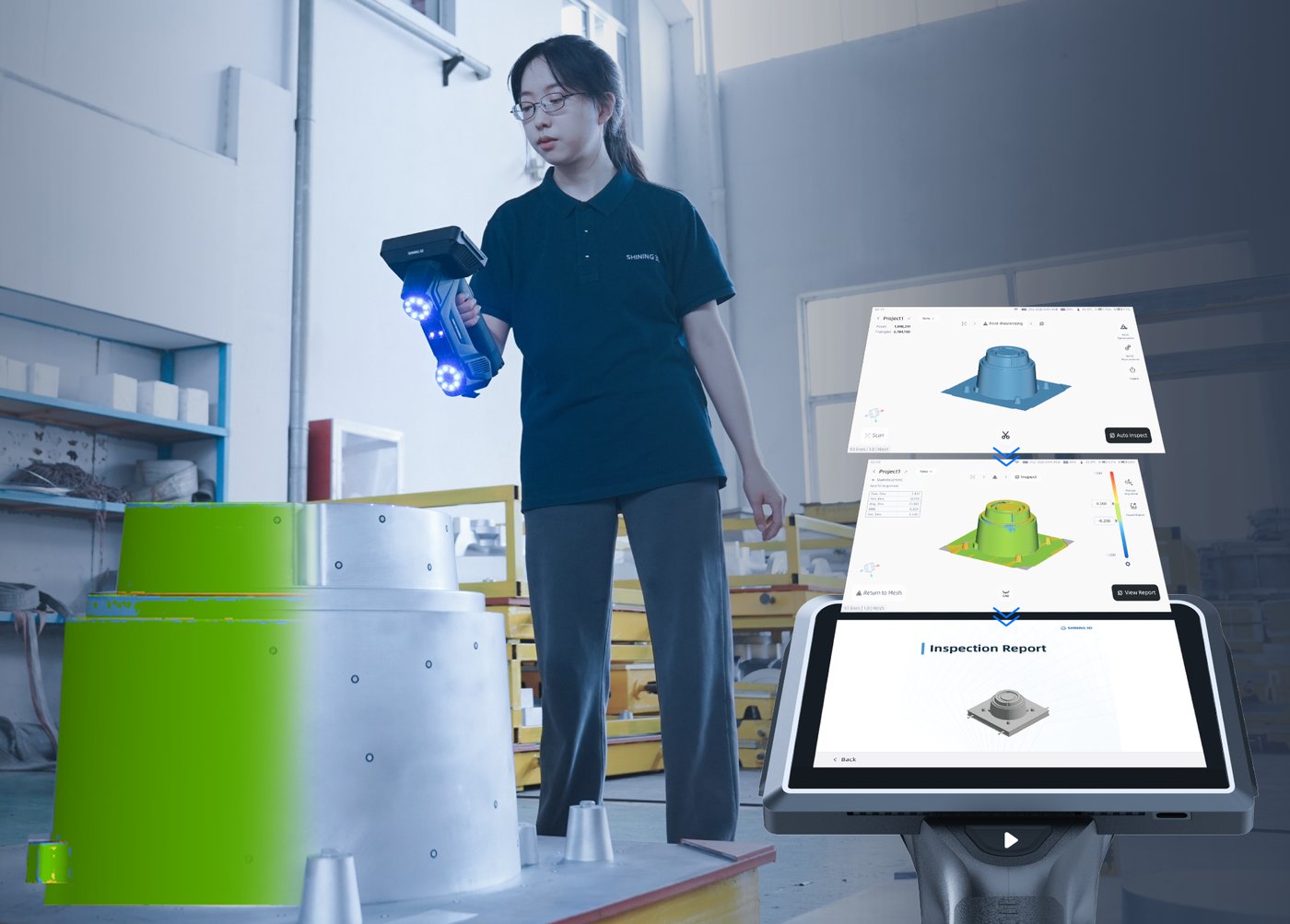 Shining 3D FreeScan Omni Standalone Inspection-Ready Wireless 3D Scanner – Metrology | 0.02 mm/m