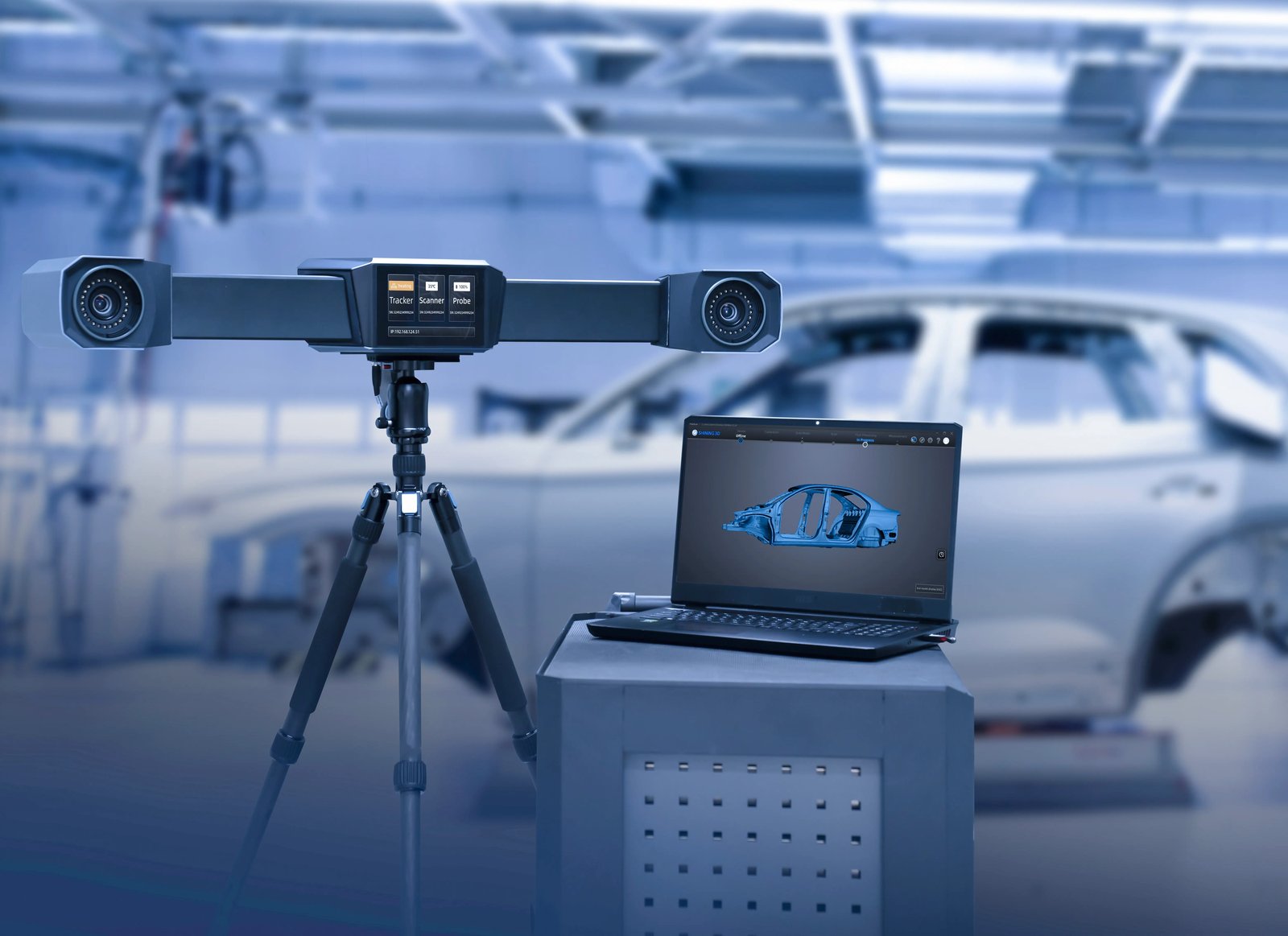 Shining 3D FreeScan Trak ProW Wireless Dynamic Tracking 3D Scanner – Large-Volume Metrology | 8.6 m