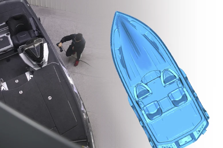 FreeScan UE Pro built-in photogrammetry locking a target frame's spatial position