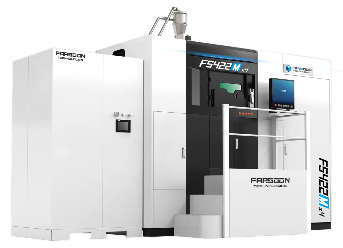 Farsoon FS422M CAMS LPBF Metal 3D Printer – Continuous Production | 16.7×16.7×16.5 in / 425×425×420 mm