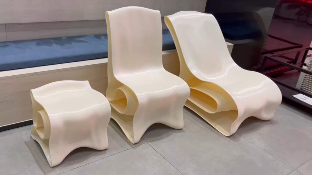 FGF 3D printed plastic chairs in modern design