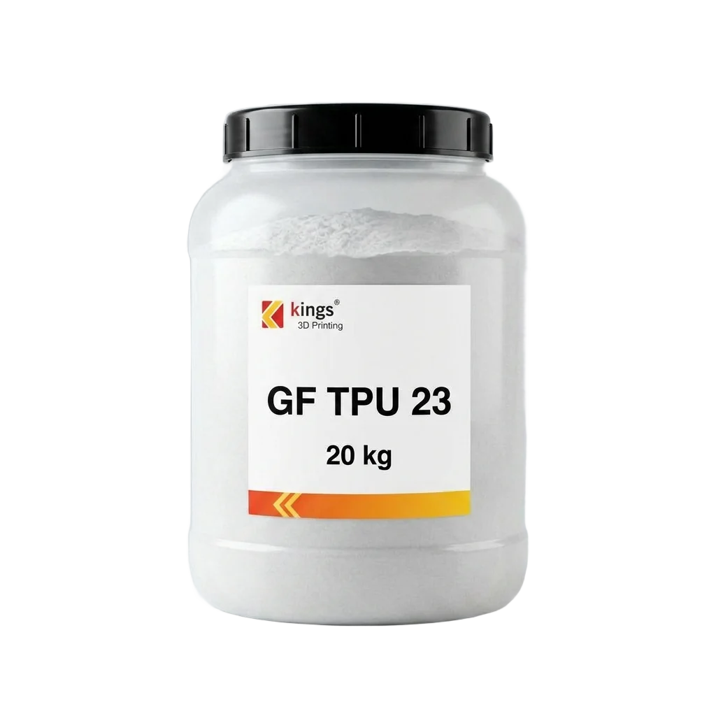 Kings3D GF TPU 23 Flexible SLS TPU Powder – Rubber-Like Elastomeric Parts | Shore 88A, 20 kg