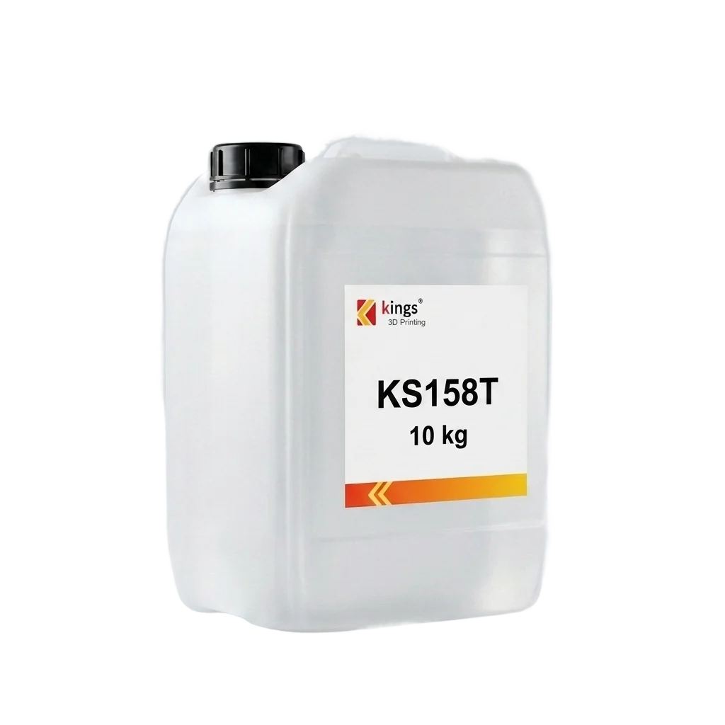 Kings3D KS158T Transparent SLA Resin – Water-Clear Optical Parts | PMMA-like, 10 kg