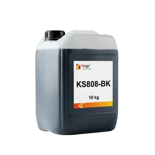Kings3D KS808-BK Black SLA Resin – Durable, Precise Opaque Parts | 79–83 Shore D, 10 kg