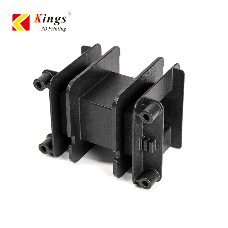 KSPA12BK black PA12 SLS 3D printed functional housing block – durable nylon powder sample