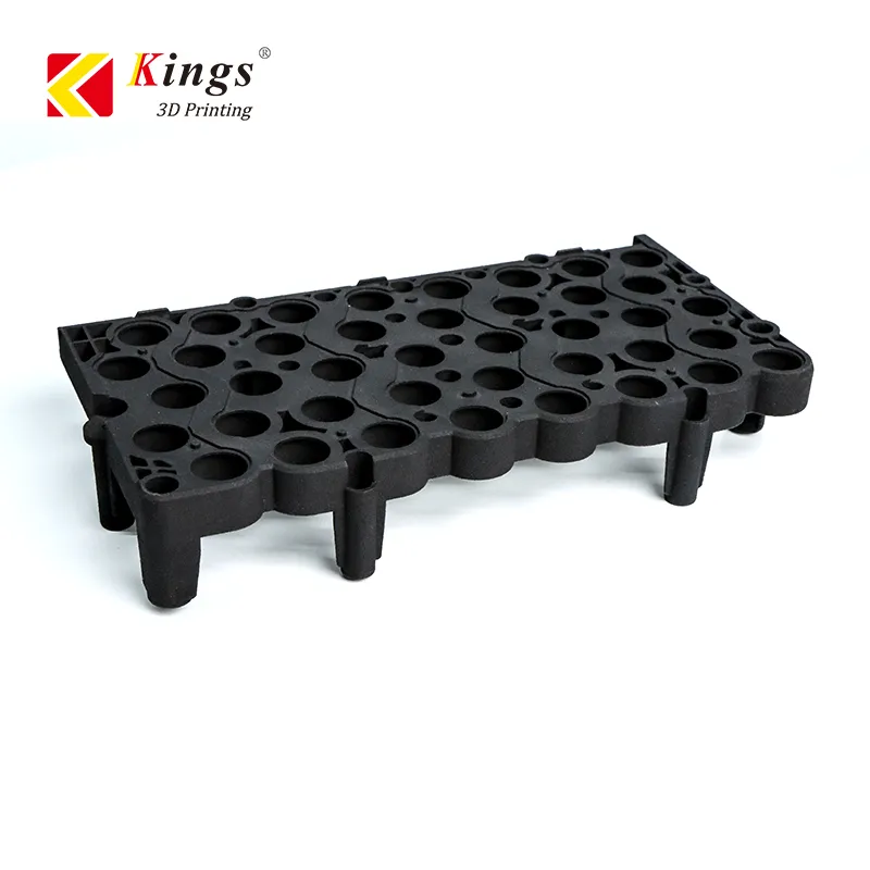 KSPA12BK black PA12 SLS 3D printed ventilated structural tray – functional nylon powder sample