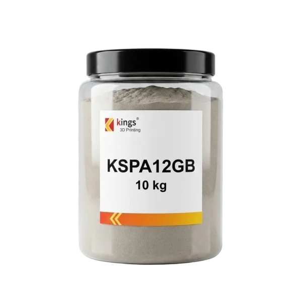 Kings3D KSPA12GB Glass-Bead PA12 SLS Nylon Powder – Stiff, Heat-Resistant Parts | 150 °C Vicat, 10 kg