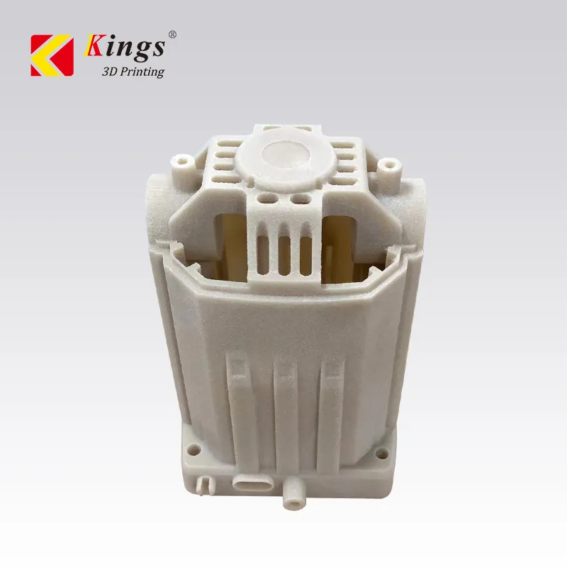 KSPA12GB glass-bead PA12 SLS 3D printed functional housing – dimensionally stable nylon enclosure