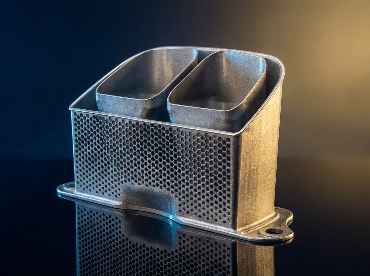 As-built LPBF metal part with supports removed