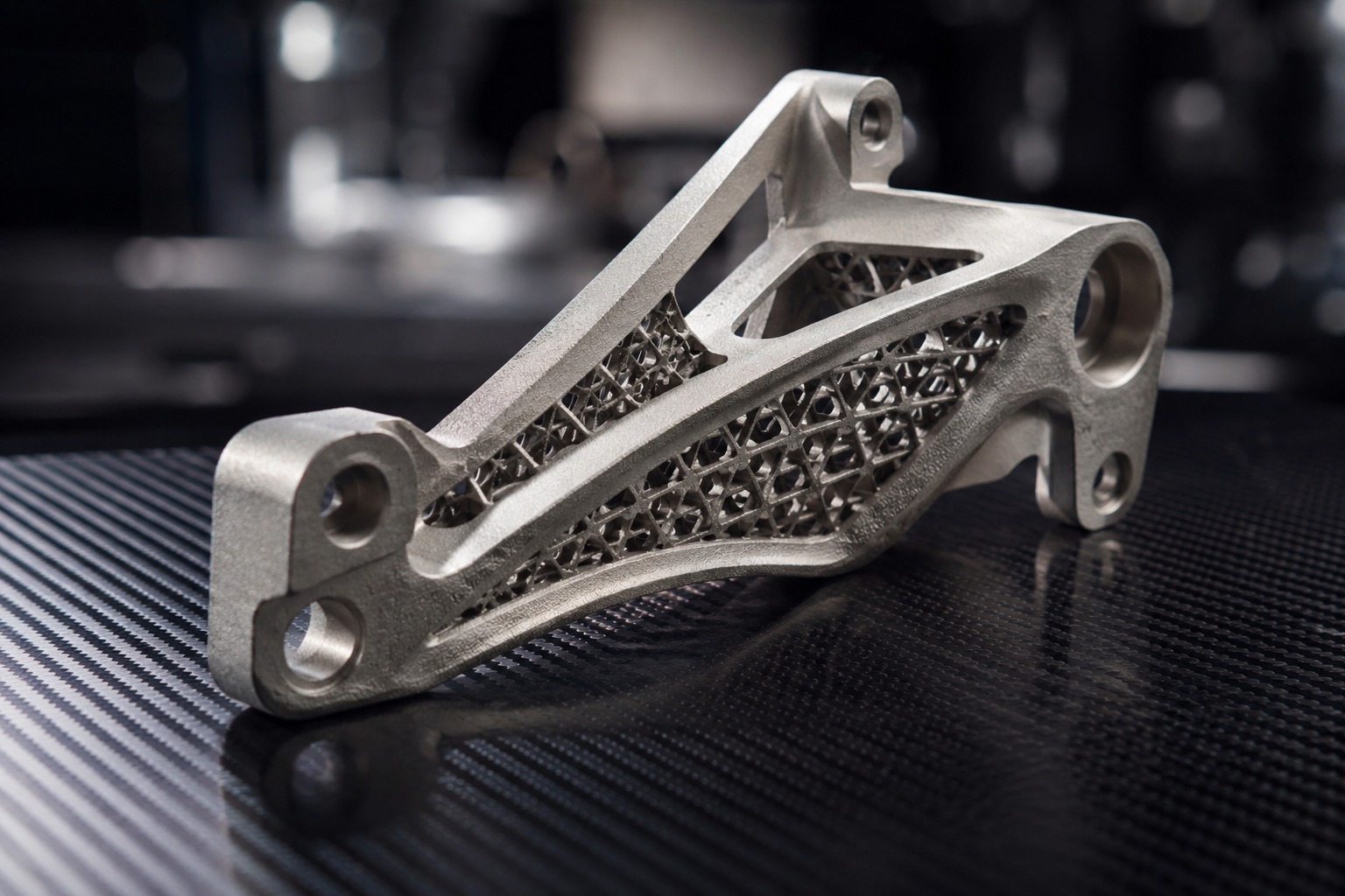 LPBF Ti-6Al-4V titanium aerospace bracket, topology-optimized