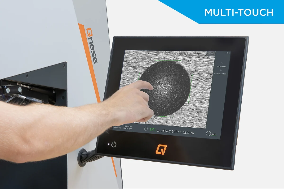 QATM Qness 250/750/3000 CS/C EVO Macro Hardness Tester – Vickers/Brinell/Rockwell/Knoop | 0.3–3000 kgf