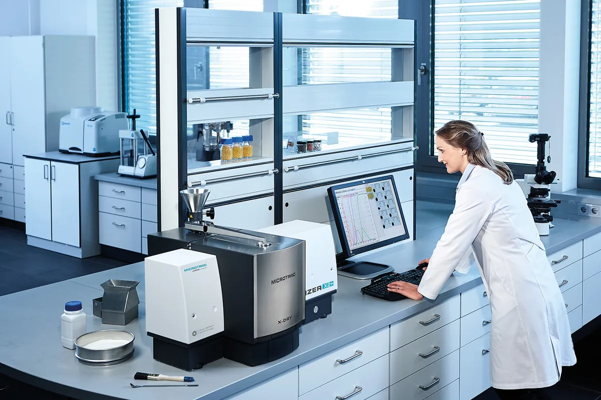 Microtrac CAMSIZER X2+ particle size and shape analyzer in the laboratory
