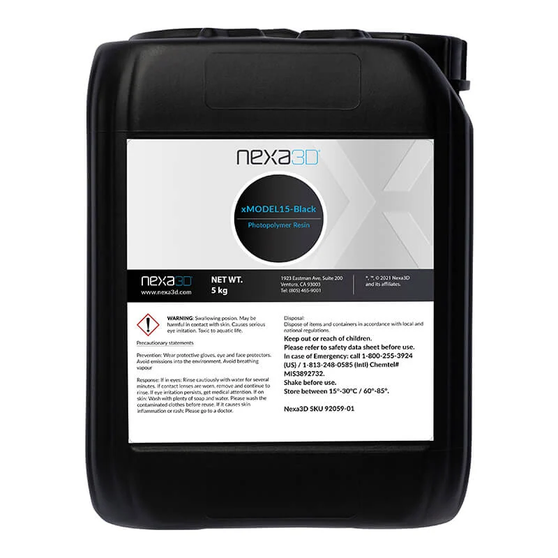 Nexa3D xMODEL15-Black photopolymer resin 5 kg bottle for LSPc 3D printing