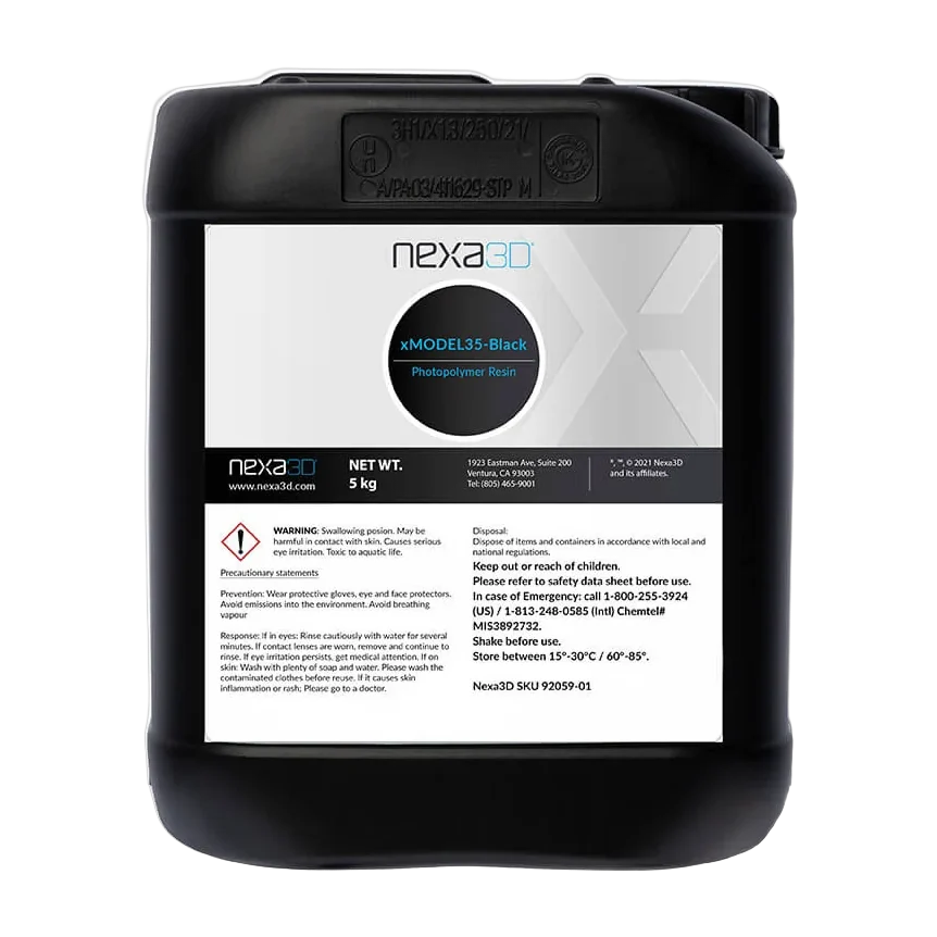 Nexa3D xMODEL35-Black Resin – Rigid High-Temp Model Photopolymer | 5 kg