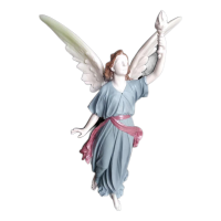 Painted angel figurine showing paint finish