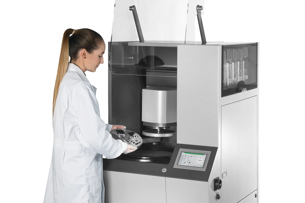 QATM QPOL XL Floor-Standing Grinder-Polisher – Motorized Force Control | Ø 300/350 mm