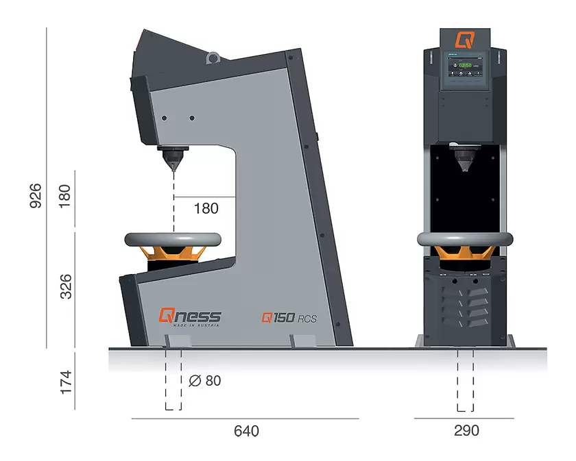 QATM Qness 150 RCS Rockwell Hardness Tester – Rockwell/Vickers/Brinell | up to 150 kgf