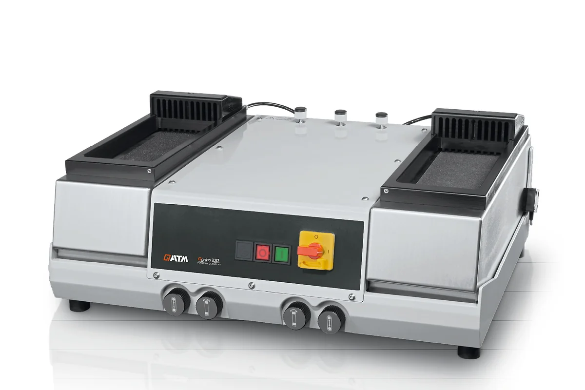 QATM QGRIND 100 wet double-belt grinder
