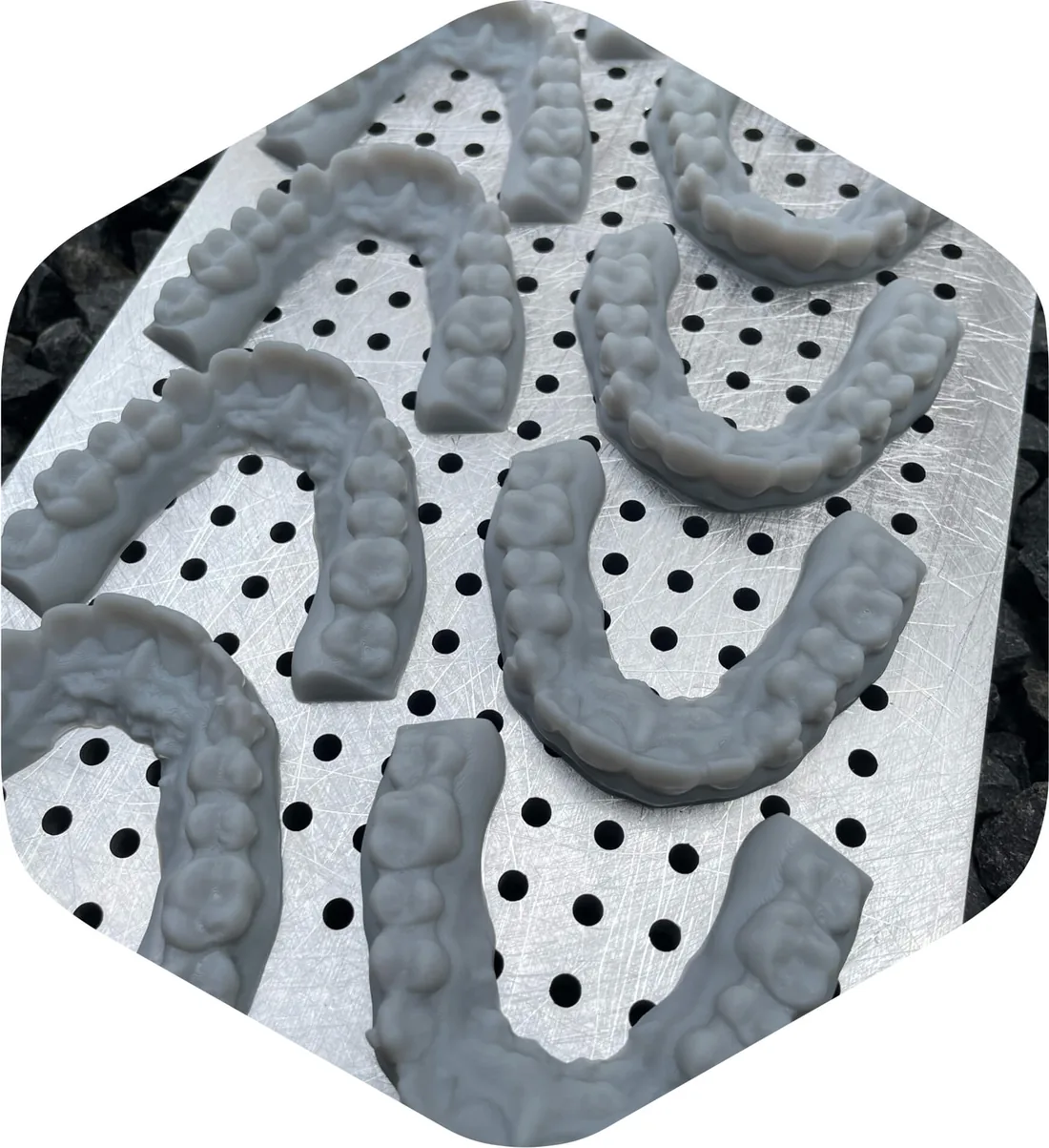 Lattice and organic-geometry parts printed on the Axtra3D Revox X1