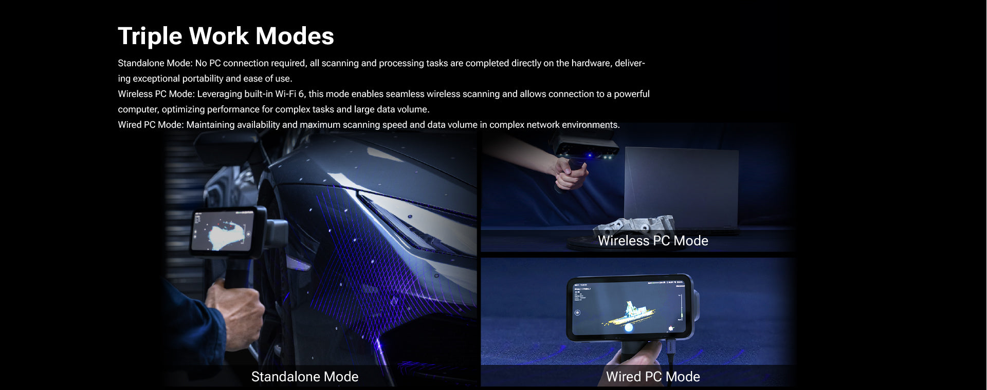 Shining 3D EinScan Rigil Tri-Mode Laser 3D Scanner – Wireless All-in-One | 0.04 mm Accuracy
