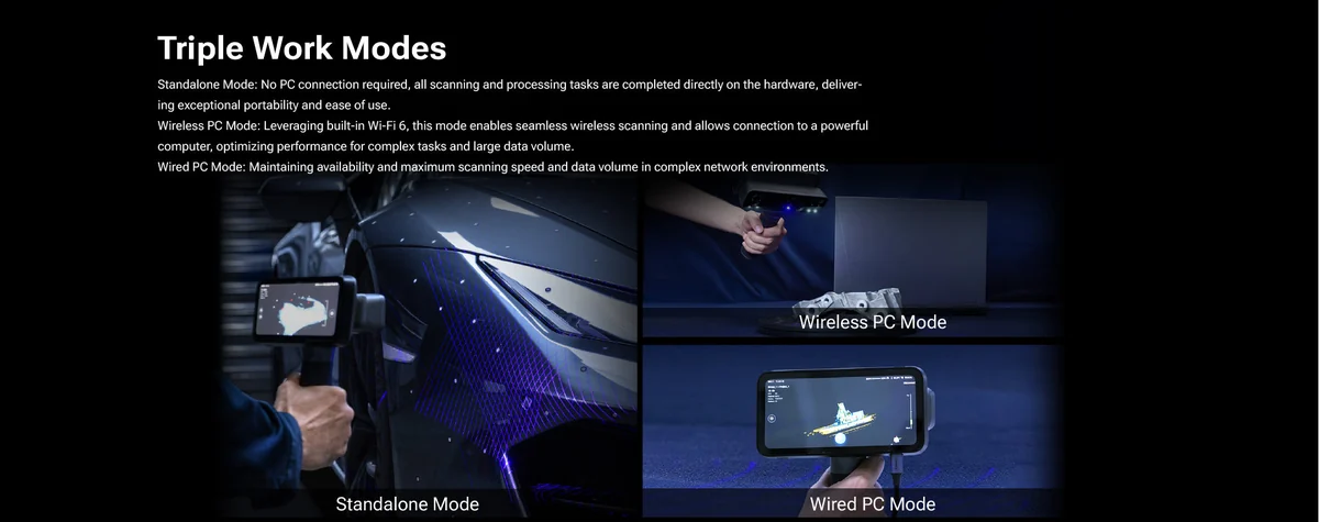 Shining 3D EinScan Rigil Tri-Mode Laser 3D Scanner – Wireless All-in-One | 0.04 mm Accuracy