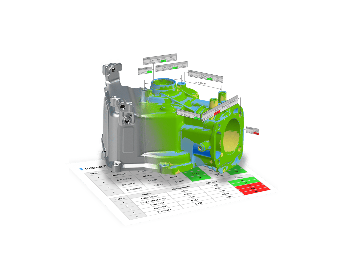 SHINING3D Inspect standard-compliant GD&T evaluation