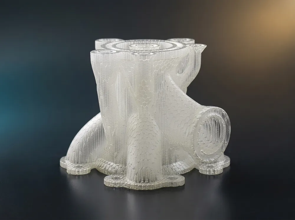 SLA resin part electroplated with a mirror chrome metallic surface