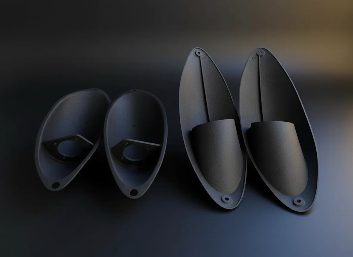 Black SLS PA12 nylon end-use production parts