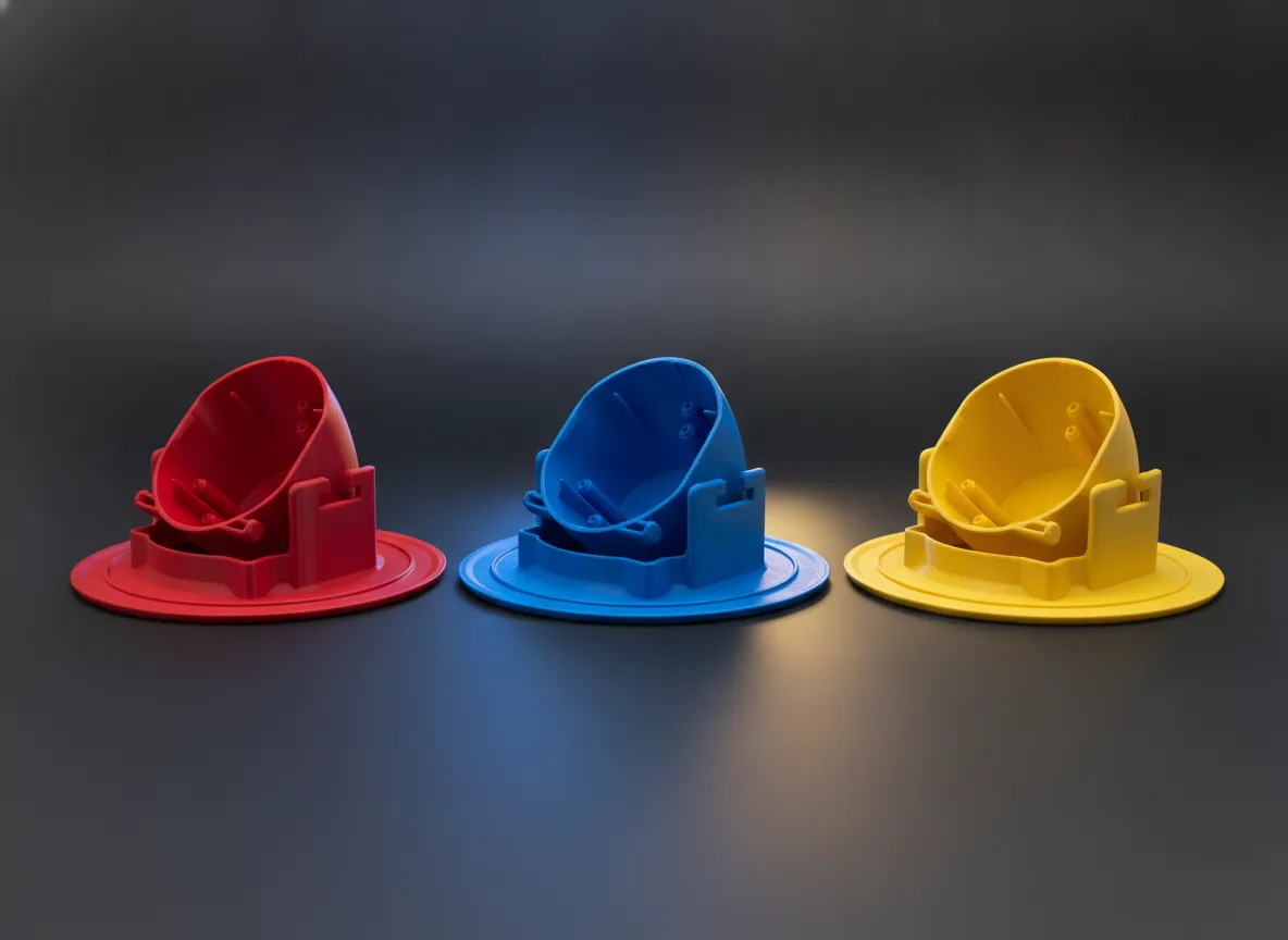 SLS nylon parts painted in three colors