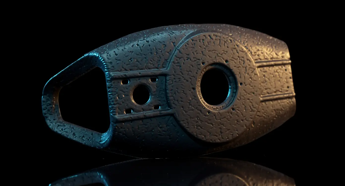 Full-scale automotive trim part prototype in grey resin, paint-ready